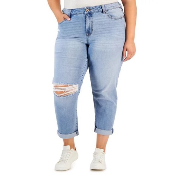 Celebrity Pink Denim - Celebrity Pink The Bestie Mid Rise Cuffed Girlfriend Jeans Tide Pool Size 22 NWT